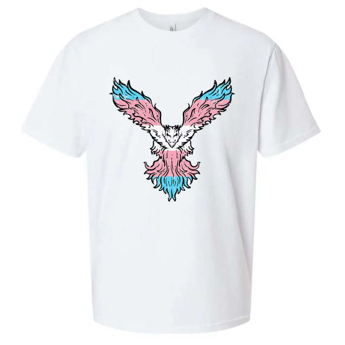 Bird Phoenix Tran Pride Flag Lgbt Sueded Cloud Jersey T-Shirt