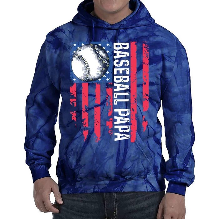 Baseball Papa Tee Coach Fathers Day Tie Dye Hoodie