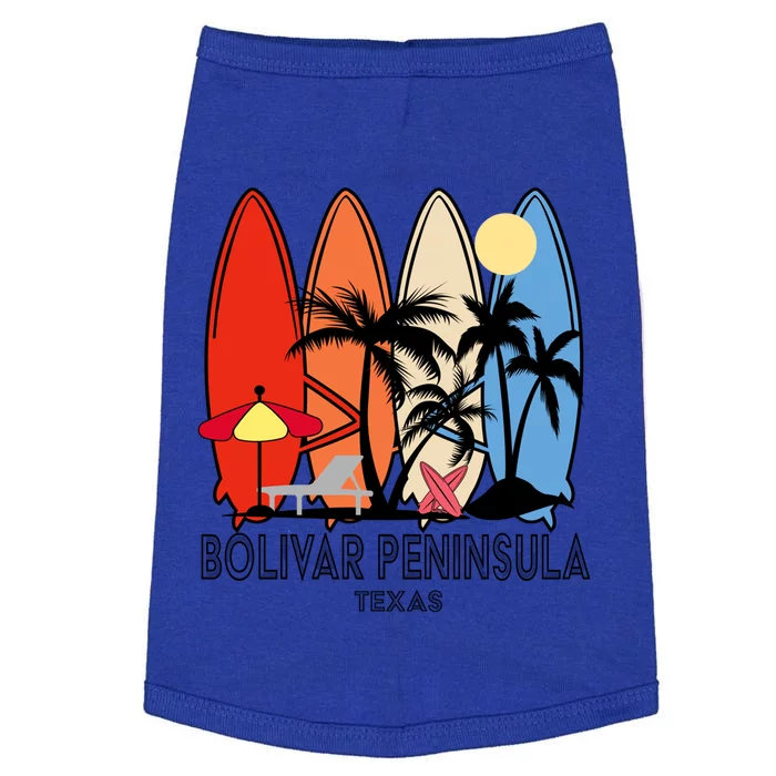 Bolivar Peninsula Texas Retro Surfer Vintage Gift Doggie Tank