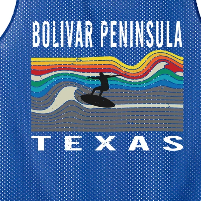 Bolivar Peninsula Texas Surfing Souvenir Meaningful Gift Mesh Reversible Basketball Jersey Tank