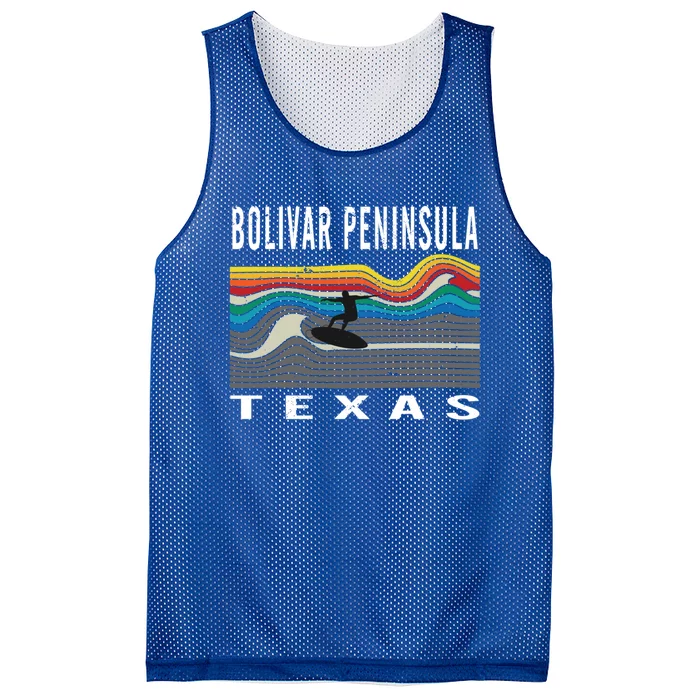 Bolivar Peninsula Texas Surfing Souvenir Meaningful Gift Mesh Reversible Basketball Jersey Tank