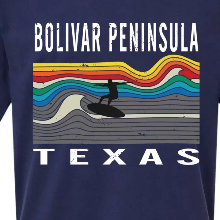 Bolivar Peninsula Texas Surfing Souvenir Meaningful Gift Sueded Cloud Jersey T-Shirt