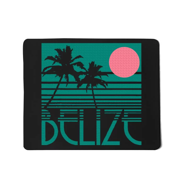 Belize Palm Trees Surf Vintage Retro Souvenir Mousepad