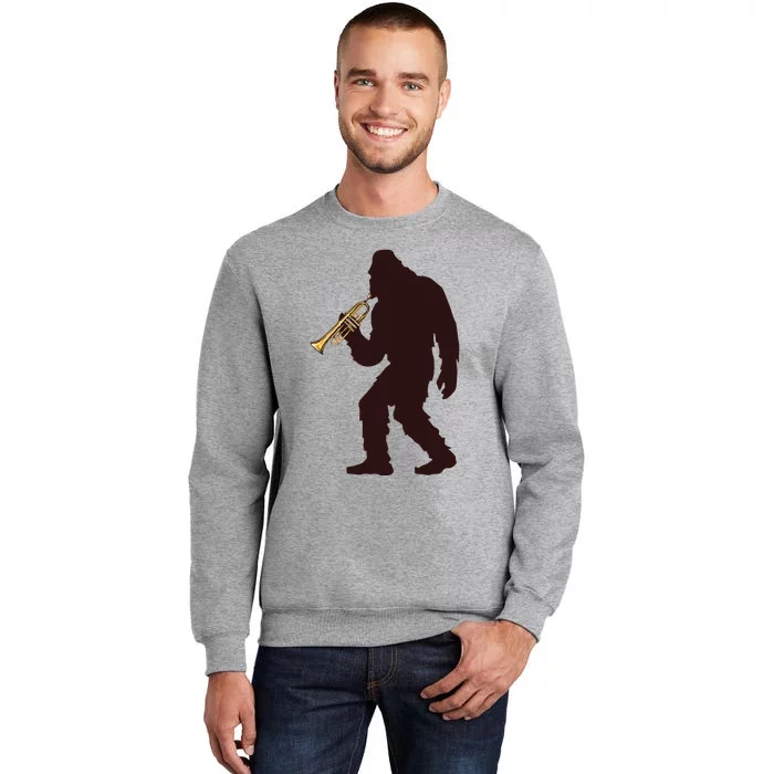 Bigfoot Playing Trumpet Music Funny Musical Instruments Sweatshirt