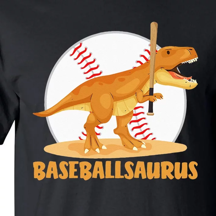 Baseball Playing Trex Funny Dino Sport Tall T-Shirt