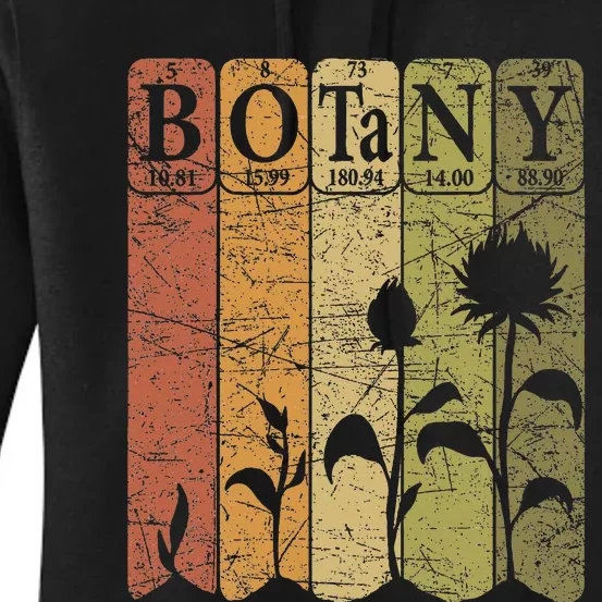 Botany Periodic Table Elements Plant Lover Botanical Women's Pullover Hoodie