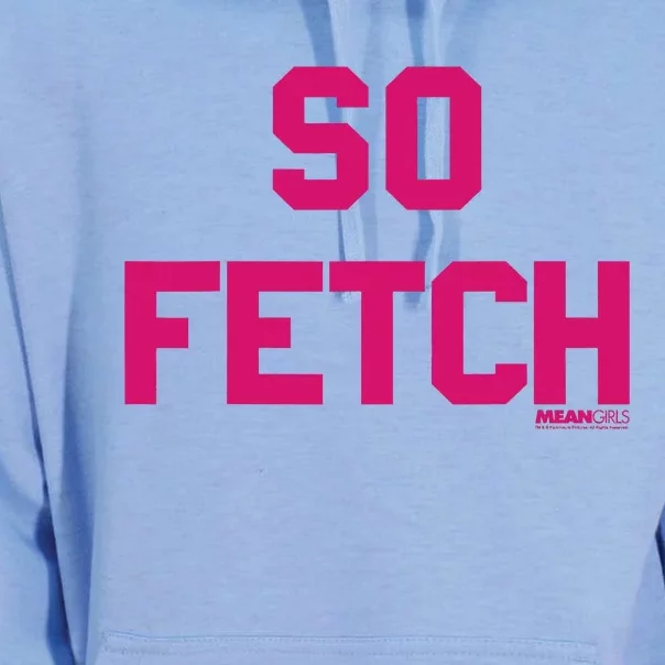 Bold Pink Text So Fetch Unisex Surf Hoodie