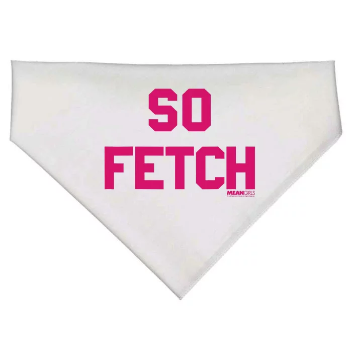 Bold Pink Text So Fetch USA-Made Doggie Bandana