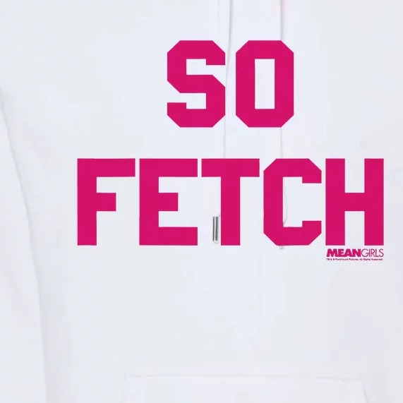 Bold Pink Text So Fetch Premium Hoodie