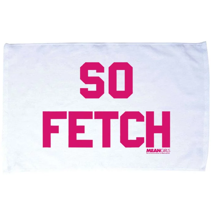 Bold Pink Text So Fetch Microfiber Hand Towel