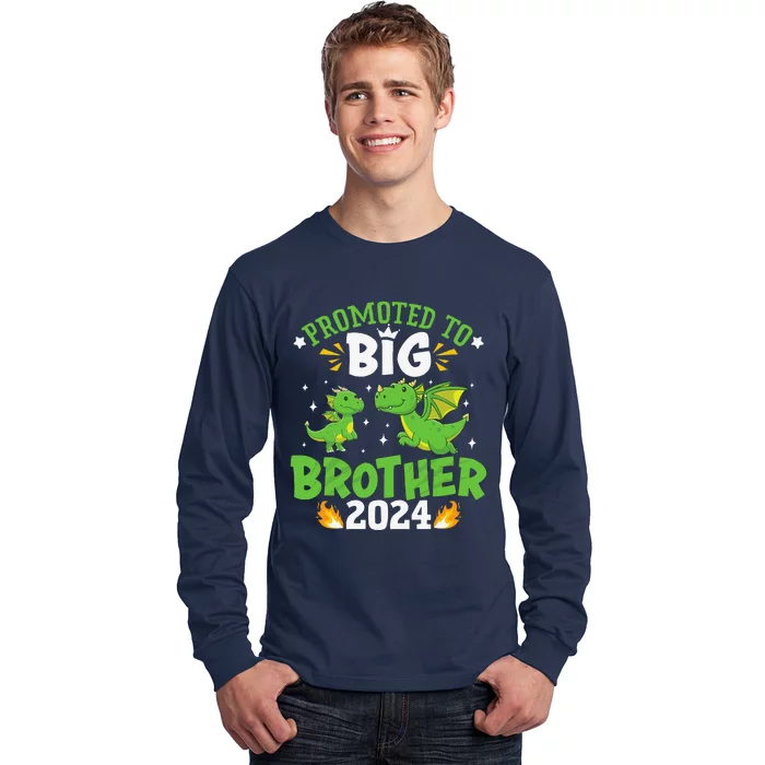 Boy Promoted To Big Brother 2024 Cute Dragons Long Sleeve Shirt