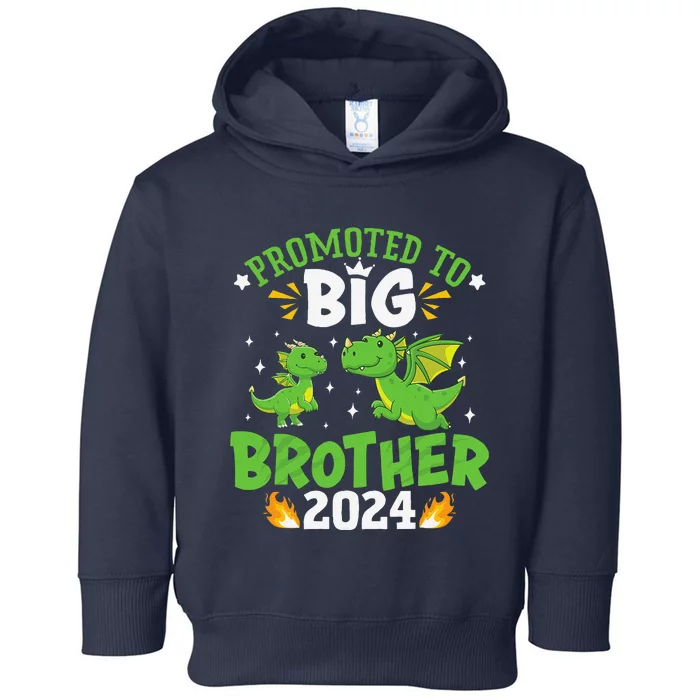 Boy Promoted To Big Brother 2024 Cute Dragons Toddler Hoodie