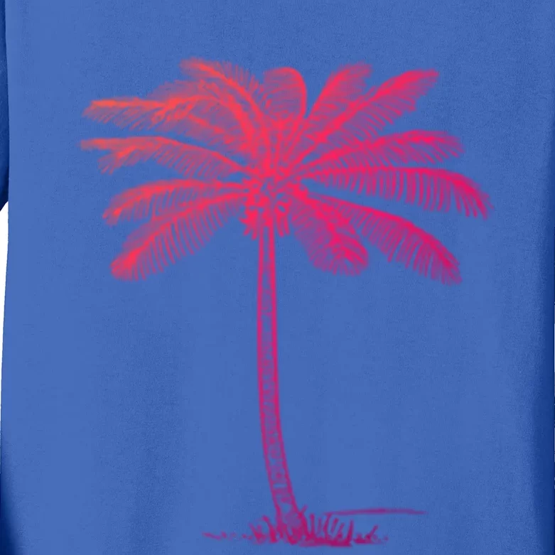 Beach Palm Tree Tropical Vacation Funny Gift Kids Long Sleeve Shirt