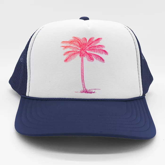 Beach Palm Tree Tropical Vacation Funny Gift Trucker Hat