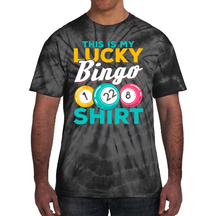 Bingo Player This Is My Lucky Bingo Funny Bingo Tie-Dye T-Shirt