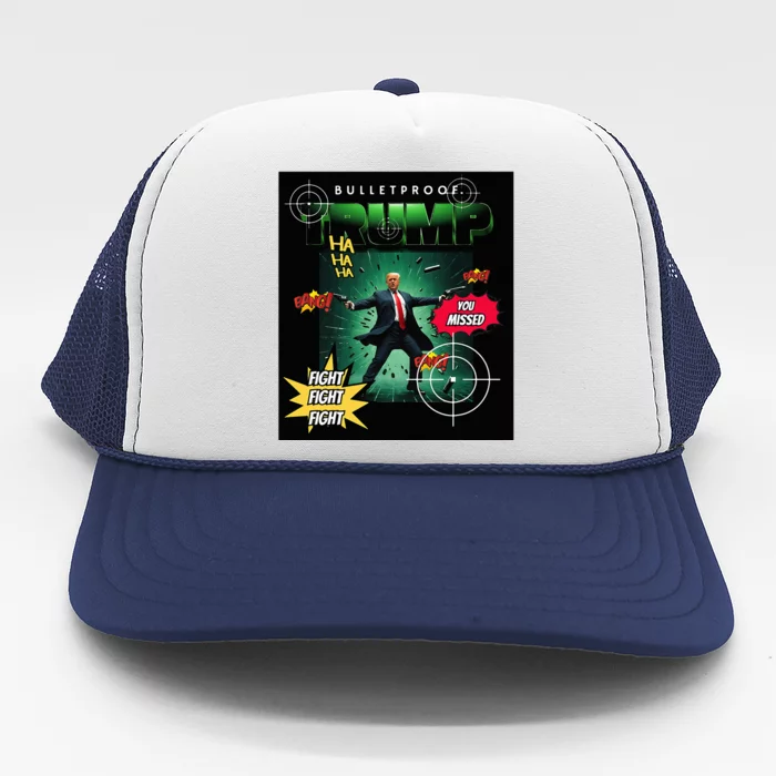 Bullet Proof Trump You Missed Comic Book Trucker Hat