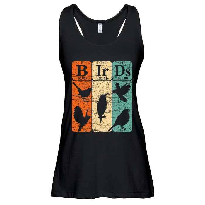 Birds Periodic Table Elements Birdwatching Ornithology Ladies Essential Flowy Tank