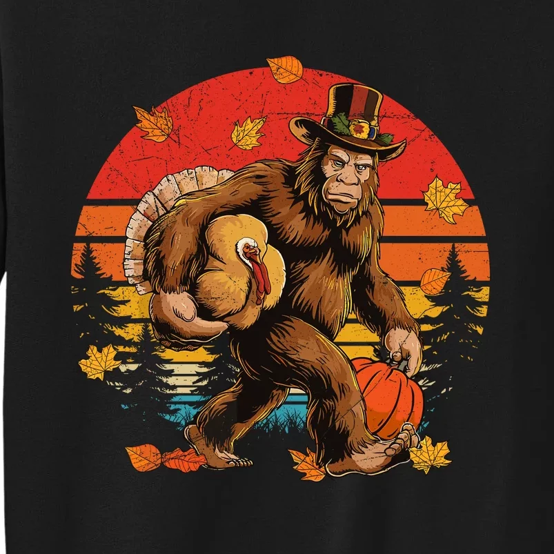 Bigfoot Pilgrim Turkey Pumpkin Thanksgiving Day Boy Sweatshirt