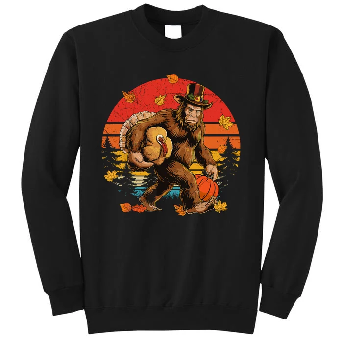 Bigfoot Pilgrim Turkey Pumpkin Thanksgiving Day Boy Sweatshirt