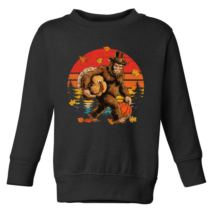 Bigfoot Pilgrim Turkey Pumpkin Thanksgiving Day Boy Toddler Sweatshirt