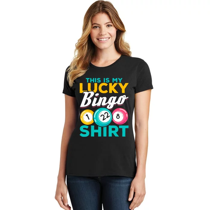 Bingo Player This Is My Lucky Bingo Funny Bingo Women's T-Shirt