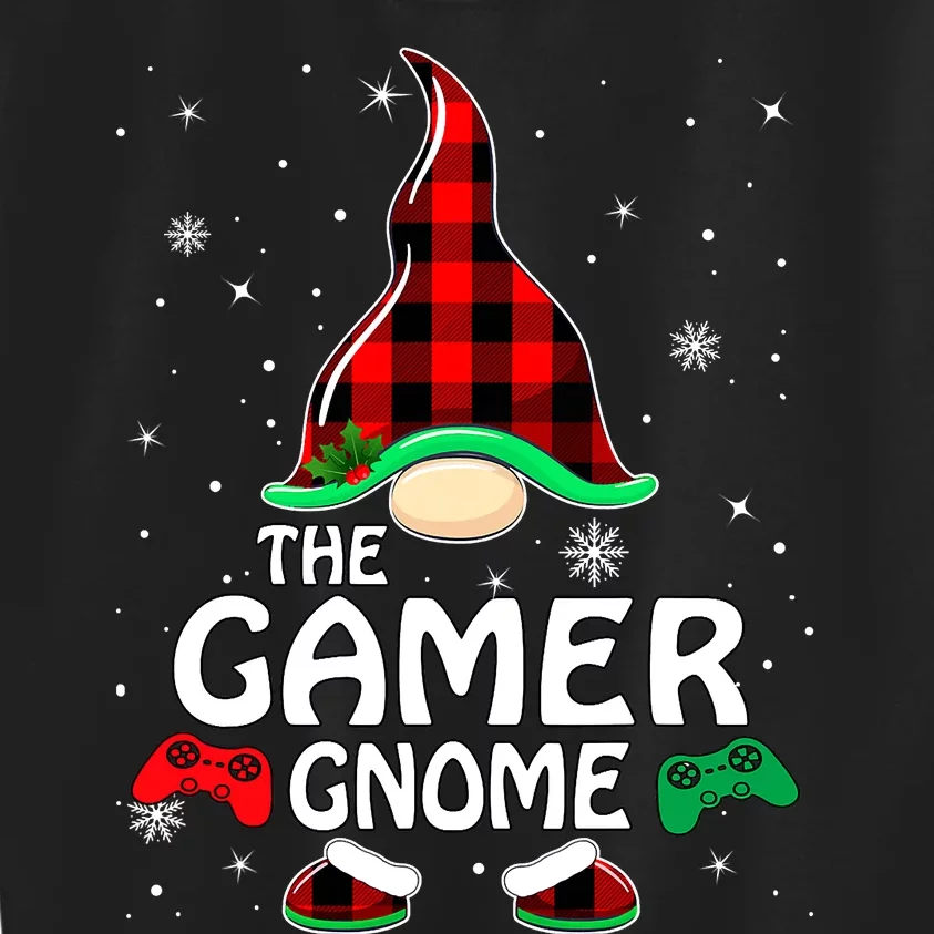 Buffalo Plaid The Gamer Gnome Gaming Lover Christmas Kids Sweatshirt