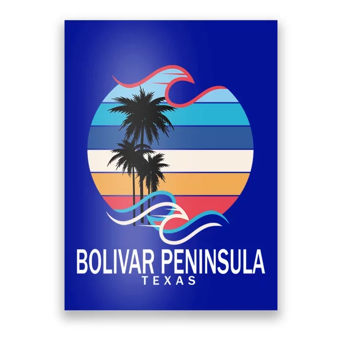 Bolivar Peninsula Texas Beach Surfing Gift Poster