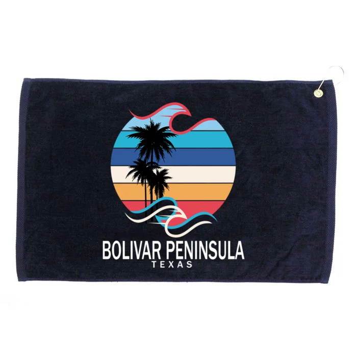 Bolivar Peninsula Texas Beach Surfing Gift Grommeted Golf Towel