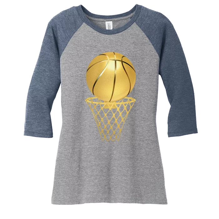 Basketball Player Trophy Game Coach Sports Lover Women's Tri-Blend 3/4-Sleeve Raglan Shirt