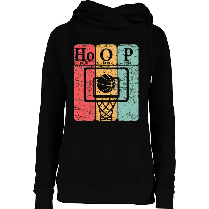 Basketball Periodic Table Elements Science Nerd Basketballer Womens Funnel Neck Pullover Hood