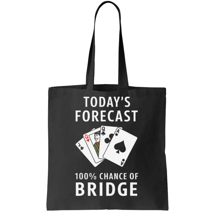 Bridge Player TodayS Forecast 100 Chance Of Bridge Tote Bag