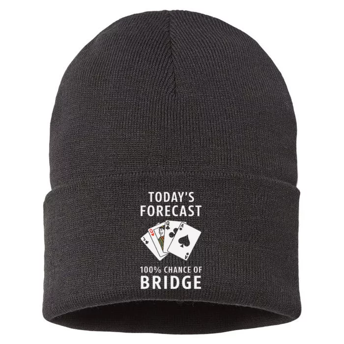 Bridge Player TodayS Forecast 100 Chance Of Bridge Sustainable Knit Beanie