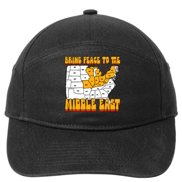 Bring Peace To The Middle East Usa Map 7-Panel Snapback Hat