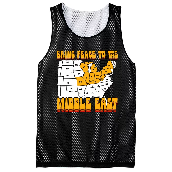 Bring Peace To The Middle East Usa Map Mesh Reversible Basketball Jersey Tank