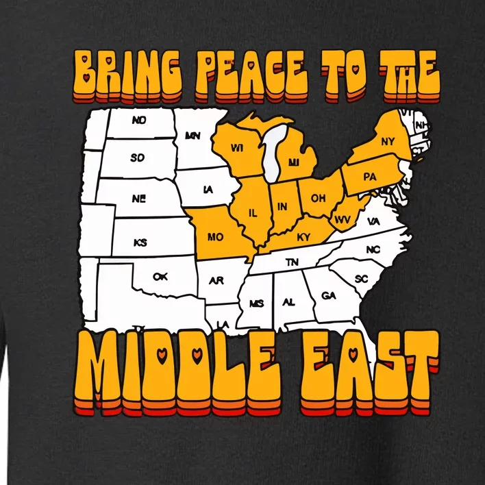 Bring Peace To The Middle East Usa Map Toddler Sweatshirt