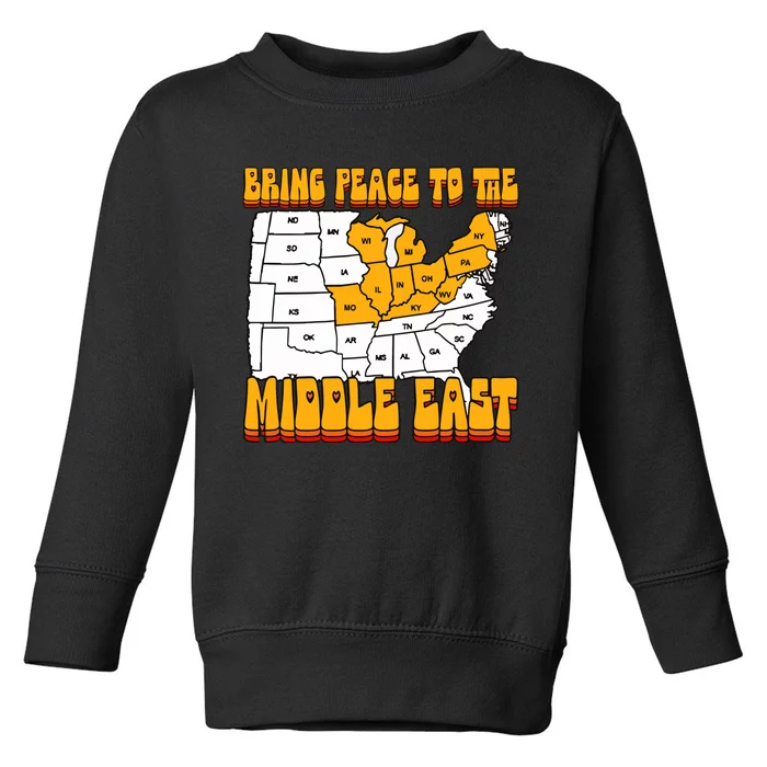 Bring Peace To The Middle East Usa Map Toddler Sweatshirt