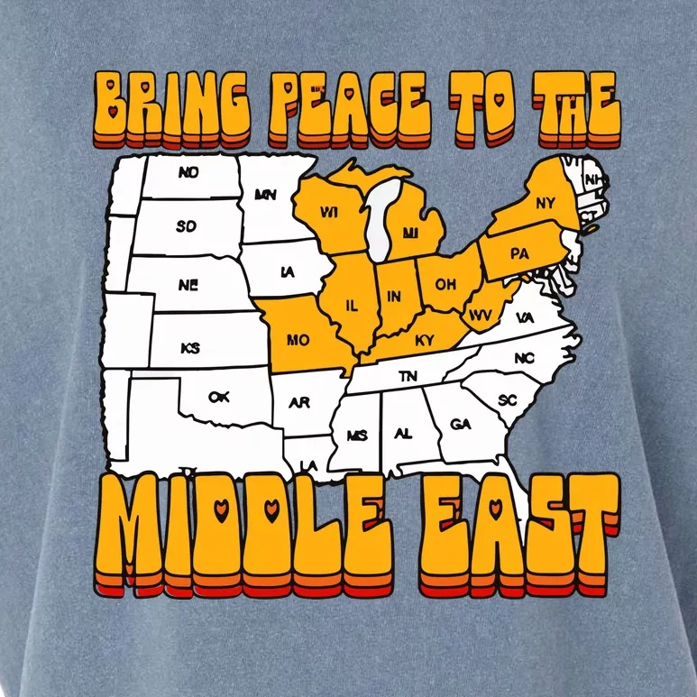 Bring Peace To The Middle East Usa Map Garment-Dyed Women's Muscle Tee