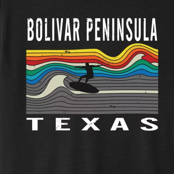 Bolivar Peninsula Texas Surfing Souvenir ChromaSoft Performance T-Shirt