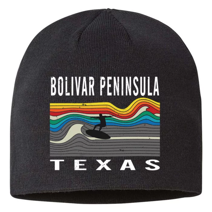 Bolivar Peninsula Texas Surfing Souvenir 8 1/2in Sustainable Knit Beanie