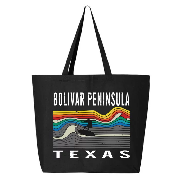 Bolivar Peninsula Texas Surfing Souvenir 25L Jumbo Tote