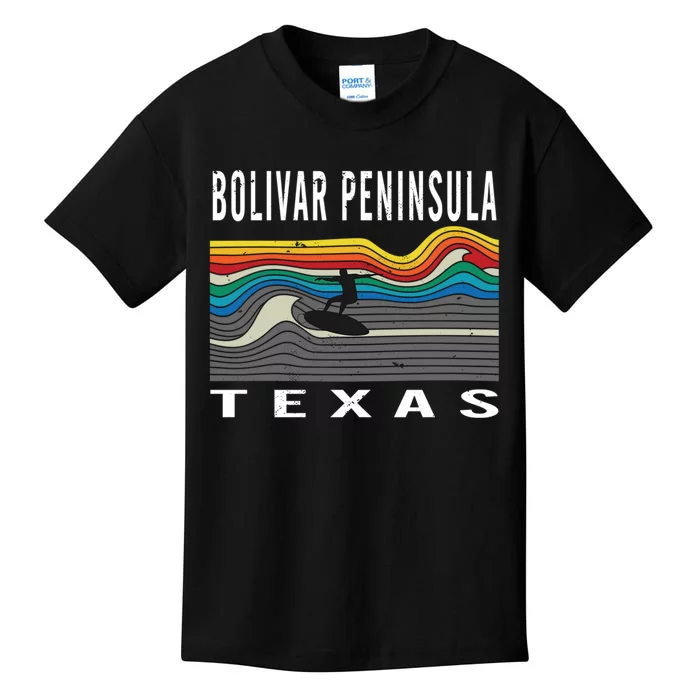 Bolivar Peninsula Texas Surfing Souvenir Kids T-Shirt