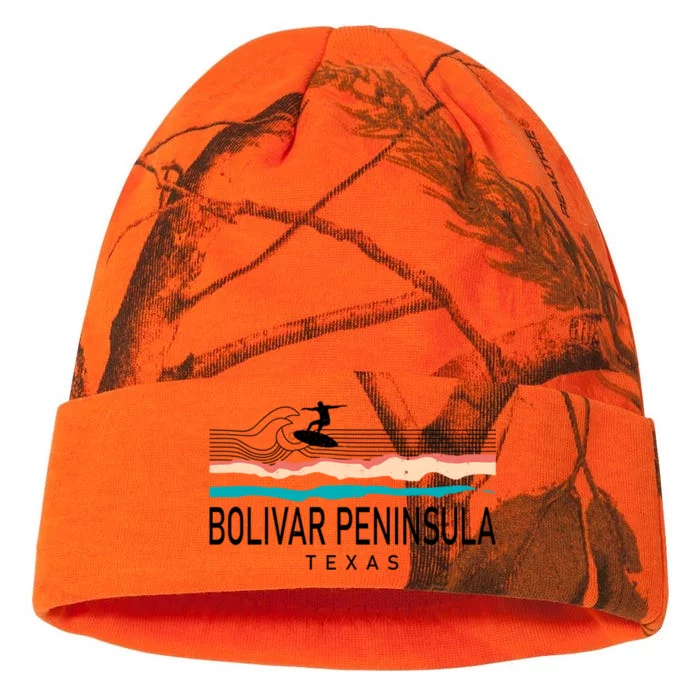 Bolivar Peninsula Texas Surfing Cool Gift Kati - 12in Camo Beanie