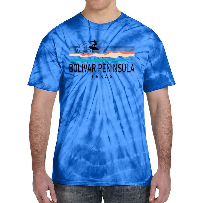 Bolivar Peninsula Texas Surfing Cool Gift Tie-Dye T-Shirt