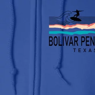 Bolivar Peninsula Texas Surfing Cool Gift Full Zip Hoodie