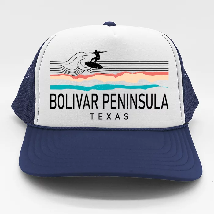 Bolivar Peninsula Texas Surfing Cool Gift Trucker Hat