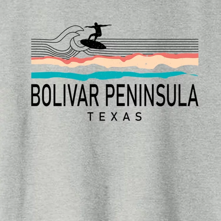 Bolivar Peninsula Texas Surfing Cool Gift Women's Crop Top Tee