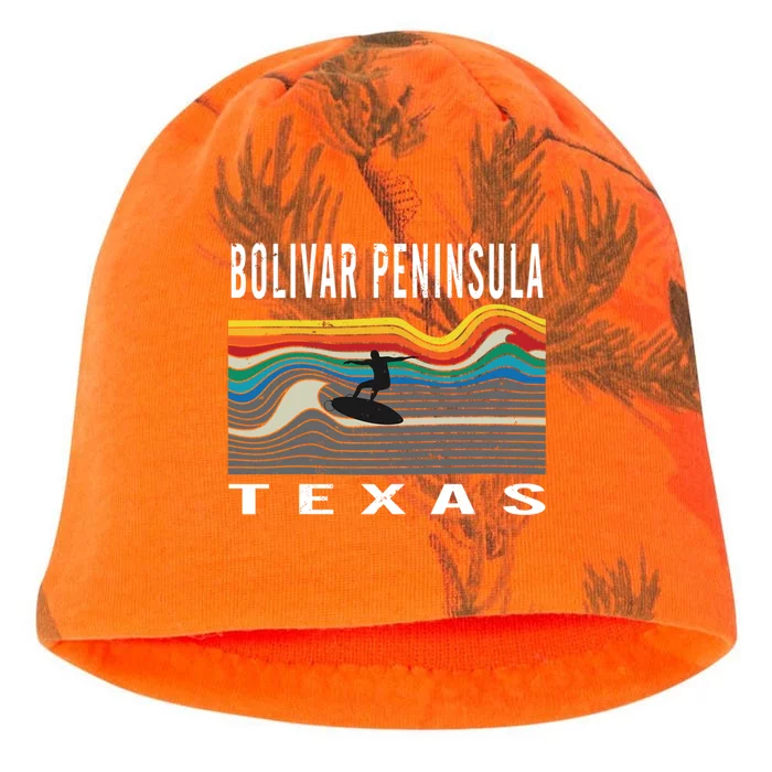 Bolivar Peninsula Texas Surfing Souvenir Gift Kati - Camo Knit Beanie