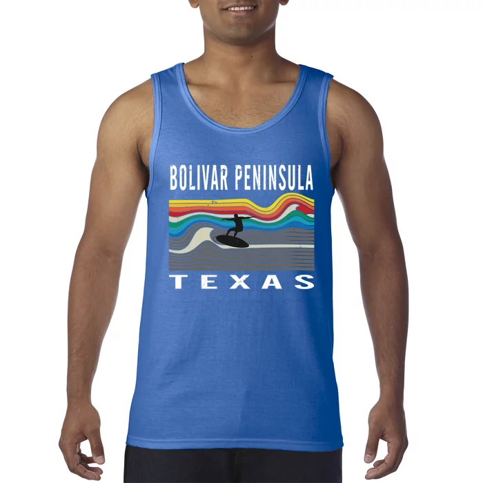 Bolivar Peninsula Texas Surfing Souvenir Gift Tank Top