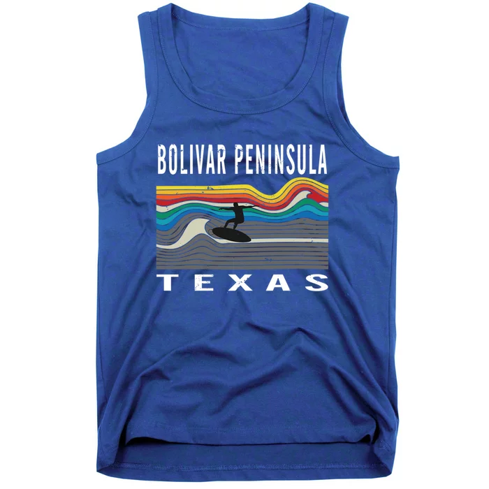 Bolivar Peninsula Texas Surfing Souvenir Gift Tank Top