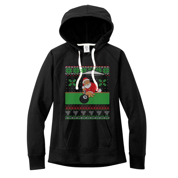 Billiards Pool Ugly Christmas Sweater Style Cute Gift Women's Fleece Hoodie